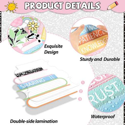 Set Bookshelf Bulletin Board Composition Notebook Classroom Decorations Reading Library Bulletin Board Composition