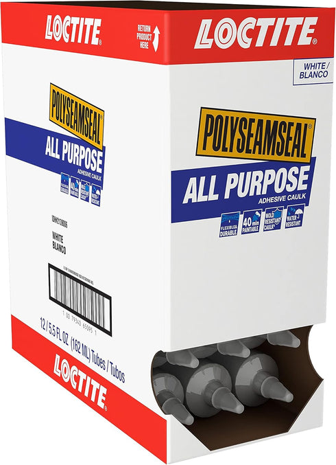 Polyseamseal 2139006 All Purpose Adhesive Caulk, 5.5 Oz, White