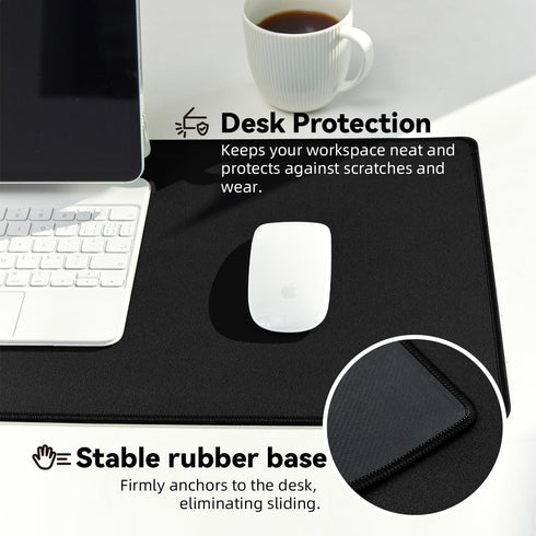 Large Gaming Mouse Pad, Durable Stitched Edges, Non-Slip Rubber Base, 31.5"x11.8"x0.12", Black