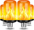 Y-Stop LED Flame Light Bulbs, E26 Base Fire Bulb for Halloween, Christmas, Party, Indoor/Outdoor Decor, 4 Modes (4 Pack)