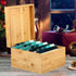 MaxGear Business Card Holder, 5 x 8 Inches Index Card Organizer Box with 4 Dividers, Bamboo, Holds 600 Cards