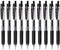 Zebra Sarasa Clip 1.0 Retractable Gel Ink Pen, Black Ink, Rubber Grip, Value Set of 10