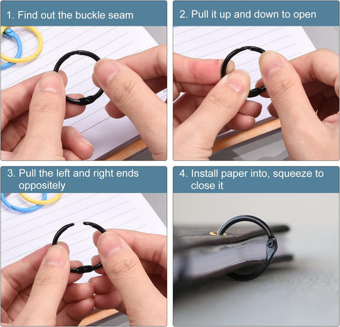 uxcell Loose-Leaf Binder Rings - 45mm/1.8" Metal Book Ring Key Holder for Home, Office Supplies, White, 10 Pack