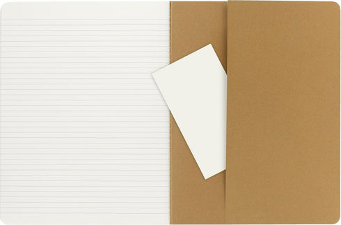 Moleskine Cahier Journal, Soft Cover, XL (7.5" x 9.5") Ruled, Kraft Brown, 120 Pages (Set of 3)
