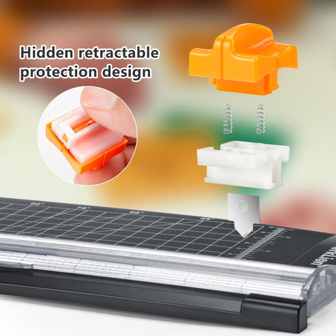WORKLION Small Paper Trimmer - Portable Paper Cutter for Label, Origami, Card, Photo, and Craft Project