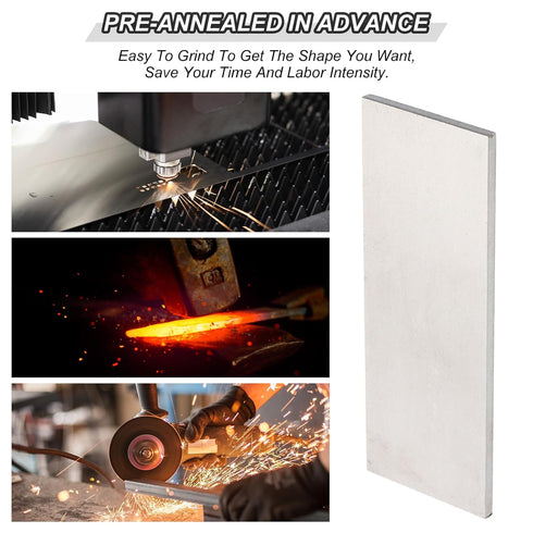 PATIKIL 6 Pack Spring Steel 1095 for Knife Making, 4" x 1 1/2" x 1/8" Flat Bar for DIY Blank Sheet Metal