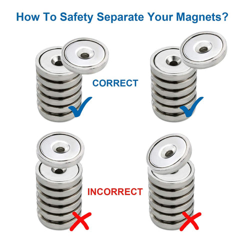 LOVIMAG 60 lbs Neodymium Cup Magnets, Industrial Strength Round Base Rare Earth Magnets, Pack of 12 with Heavy Duty