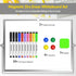 Dry Erase White Board, 16inX12in Large Magnetic Desktop Whiteboard with Stand, 10 Markers, 4 Magnets, 1 Eraser