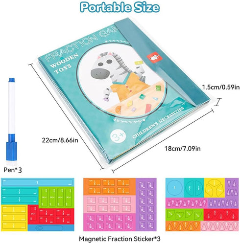 Generic Set Magnetic Fraction Demonstration Book,Educational high Magnetic Fraction Educational Puzzle,Score Disk