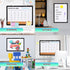 Monthly Calendar Whiteboard 24"x18", Magnetic Dry Erase Cork Board Combination for Office Kitchen Planning
