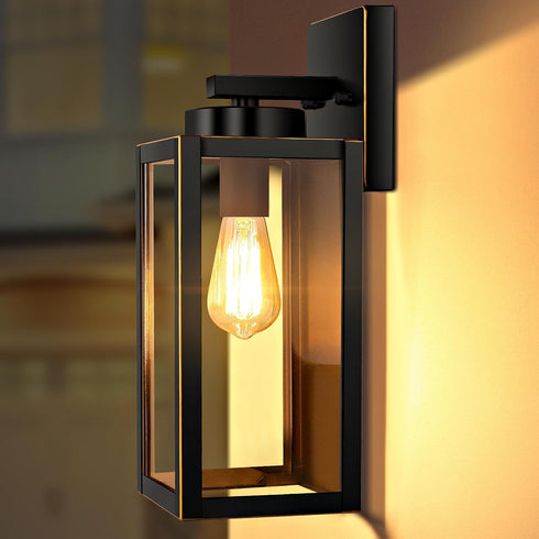 BesLowe Outdoor Wall Light Fixtures, Exterior Waterproof Wall Lanterns, Porch Sconces Wall Mounted Lighting with Glass