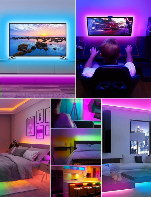 16.4 45-85 inch Daymeet Led Lights for TV, FT Smart LED TV Backlights for USB TV Behind Lighting Color Changing RGB TV