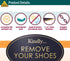 Remove Your Shoes Sign, Black/Gold, Engraved, 3" x 5", Fade Resistant, Indoor/Outdoor Use, USA MADE
