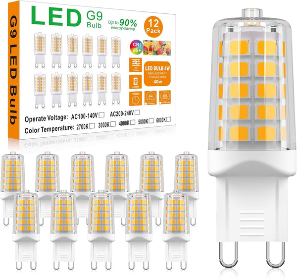 BAOMING G9 LED Bulb 4W, 40 Watt T4 G9 Base Halogen Equivalent,