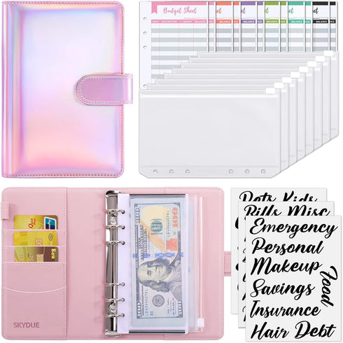SKYDUE Budget Binder with Zipper Envelopes, Cash Envelopes and Expense Budget Sheets for Effective Budgeting