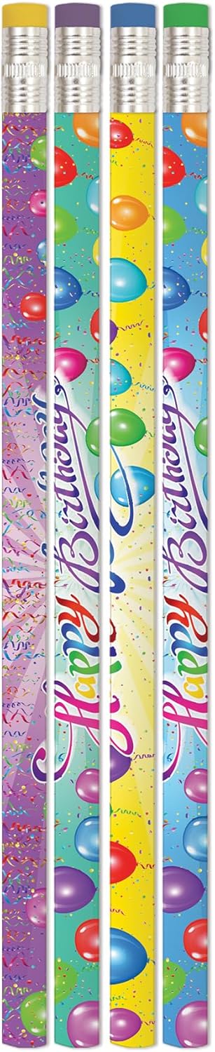 Musgrave Pencil Company Happy Birthday Rainbow Pencil - Pack of 12
