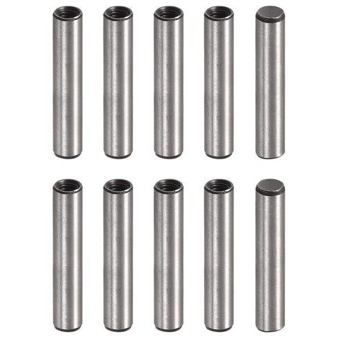 uxcell M4 Internal Thread Dowel Pin 10pcs 6x30mm Chamfering Flat Carbon Steel Cylindrical