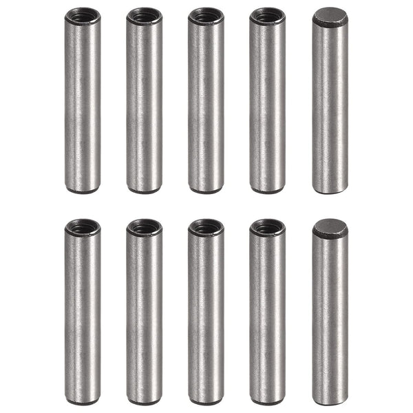 uxcell M4 Internal Thread Dowel Pin 10pcs 6x30mm Chamfering Flat Carbon Steel Cylindrical