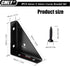 CMLY 8Pcs 66mm Black Triangle Shelf Brackets - Corner Desk Connectors for Wood, Metal, Cabinet