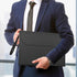 VANRA Expanding File Folder Organizer, PU Leather Document Holder, File Pocket Envelope Bag, A4 Letter Size, Black