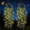 HSBMTBDBF Solar Hanging Garden Lights, 66 LED Artificial Willow Leaf Solar String Lights
