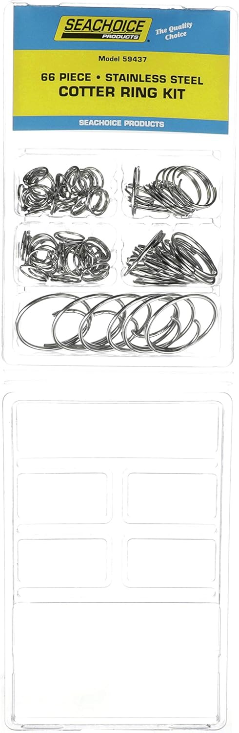 Seachoice Stainless Steel Cotter Ring Kit, 66 Pieces in All Popular Sizes