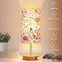 2 3-Way Dimmable Bulb Bedside Touch Lamp, Wood Small Table lamp with USB Charging Ports & Flower Fabric Shade