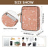 Wfrish Handle,1.25 Inch 3 500 6 Dark Salmon Glitter Sparkling Zipper Binder Bag with Ring O-Ring Sheet Capacity Tab