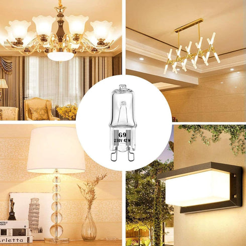 G9 Bulb 12V/24V/120V/220V 20W-60W Dimmable (10-Pack) 220V 40W Halogen Warm White Light for Chandeliers Wall Pendant