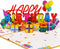 Paper Love Happy Birthday Pop Up Card, 5" x 7" Cover for Adults and Kids, Includes Envelope and Note Tag