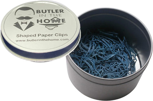 Dolphin Shaped Paper Clips, 100 Count, Great for Collectors or Office Gift, Comes in Round Tin