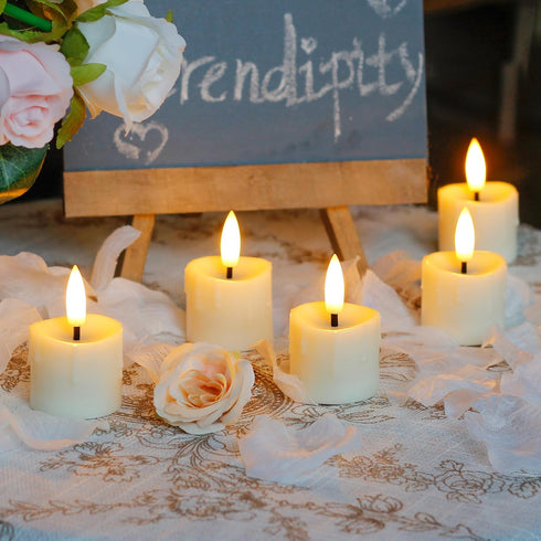 1.6" x2.5" 6pcs Yeelida Rechargeable Flameless Tea Light Candles with Remote & Type-C Charging Cable, Timer LED