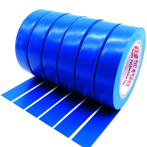 Maveek Electrical Insulation Tape, PVC Vinyl Electrical Tapes with Rubber Based Adhesive, 6 Rolls, Blue