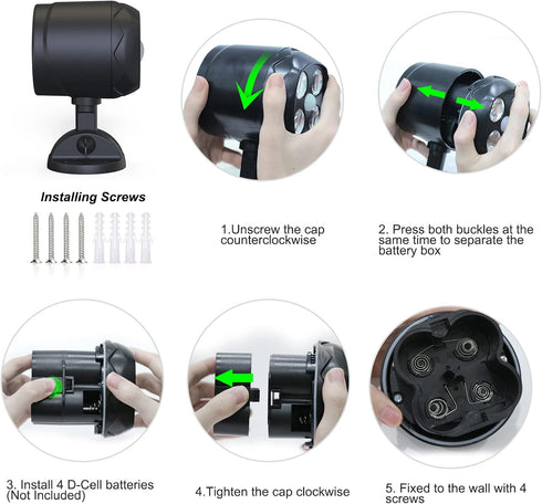 6000K 8W 600 2 Packs Motion Sensor Outdoor Lights, Battery Motion Sensor Light Outdoor, LED Spotlight Outdoor, LM