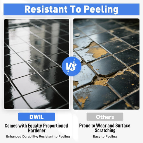 25-30sq.ft DWIL Tile Paint, Tub and Tile Refinishing Kit with Tools, Bathtub Paint Water Based &Low Odor, Easy to Use
