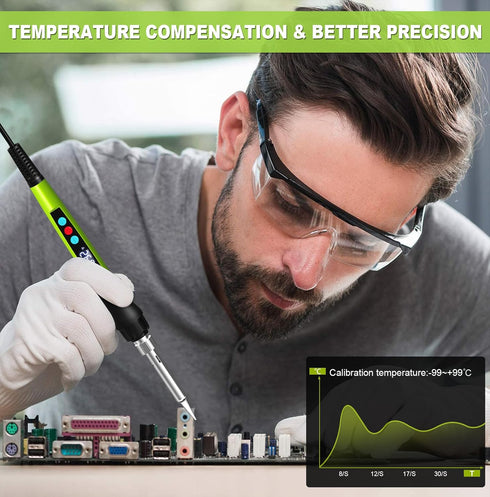 Soldering Iron Kit, 100W Soldering Gun with LED Digital Display, Adjustable Temperature Solder Kit for Electronics
