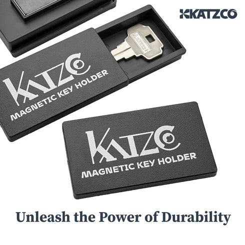 Katzco 3-Pack Magnetic Key Lock Box - Hide a Spare Key - 1.25 x 2.75 in Strong Magnet Case, Black