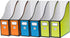 Simple Houseware 6-Pack Magazine File Holder Box - Foldable Cardboard Organizer with Label Slot, Multicolor