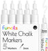 White Chalk Markers, Fine Tip (5 Pack 3mm), Liquid Chalk Marker Erasable for Chalk Board, Glass, Car Window