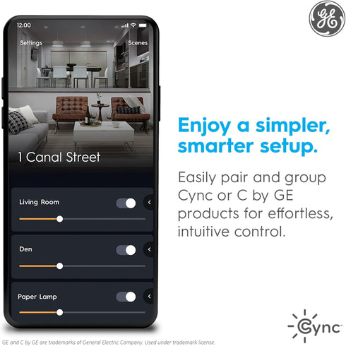 Dimmer Dimmer (1 Pack) GE Cync Paddle Smart Switch, Highly Customizable Switch, Works with Alexa and Google Home