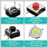 250pcs Tactile Push Button Switch SMD Micro Momentary Tact Switch Assortment Kit, 25 Values