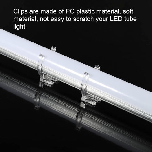 T8 Bulbs Pack 10 MECCANIXITY U Clips Holder Bracket Fluorescent Tube Light Fixture Plastic Pipe End Clamps Base