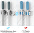 Mop Broom Holder Wall Mounted, SUS304 Stainless Steel Organizer with 2 Installation Methods, Heavy Duty with Hooks, 2PCS
