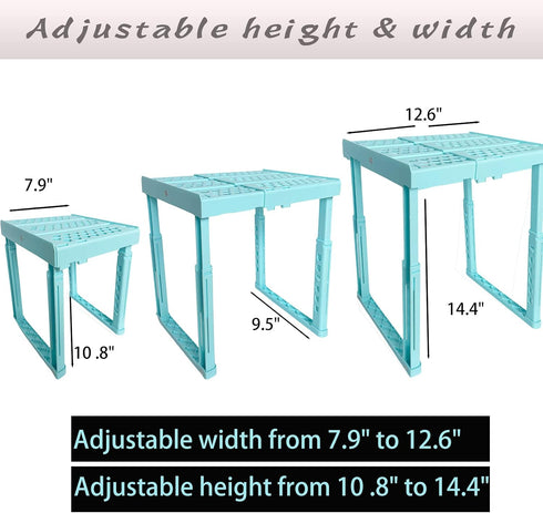 Pack 2 Locker Shelf Adjustable Height and Width, Locker Organizer for Work, Locker Shelves for School Locker