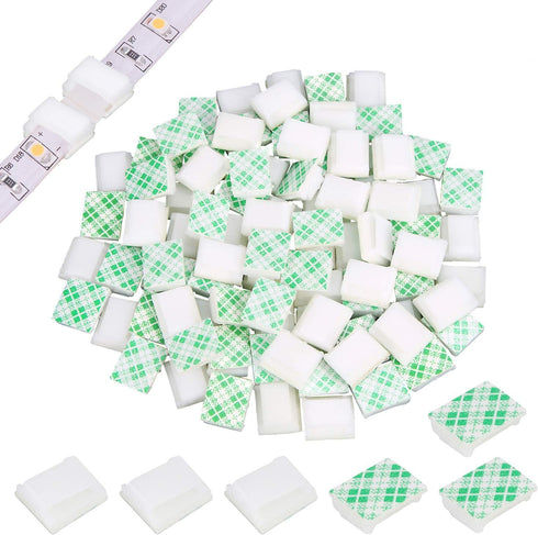 PETKNOWS 80 PCS Light Strip Mounting Clips White Self Adhesive Led Light