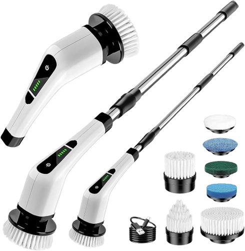 Generic 7-in-1 Electric Spin Scrubber with Long Extension Handle, Cordless Cleaning Brush with