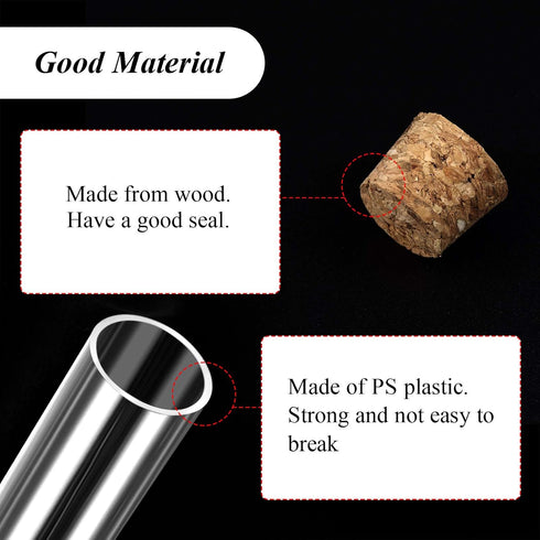 Weewooday 20 Pieces Plastic Test Tubes with Cork Stoppers - Halloween Science Party Storage Containers