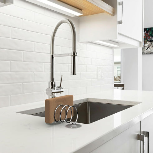 Soap Dispensing Palm Brush Holder Sink Sponge Dish Brush Holder for Kitchen Brush Dish Brush with Soap Dispenser Pot