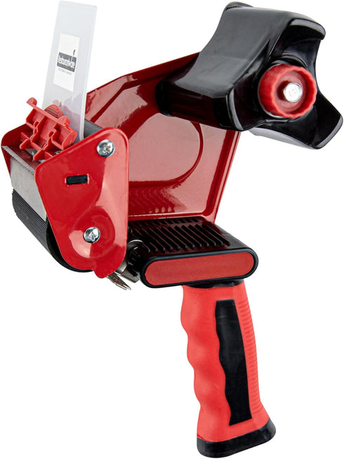 Restaurantware RW Base 3 Inch Heavy-Duty Tape Dispenser Gun, Red Iron Handheld for Carton Sealing