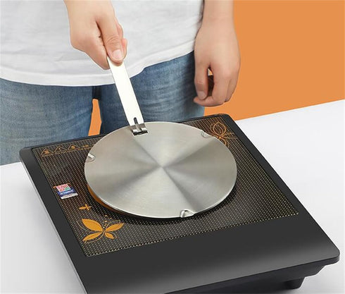 Heat Diffuser for Glass Gas Stove Cooktop, Beswarmy Induction Adapter Plate, Stainless Steel Diffuse Plate with Handle